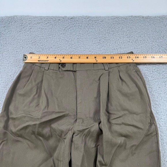 Brooks Brothers 346 Mens Pleated Wool Dress Pants Trousers Green Size 28x30 - Picture 4 of 10